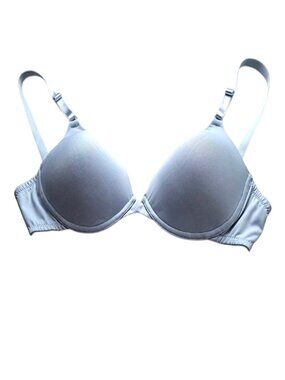 Liz Claiborne Womens T-Shirt Bra 36C Blue Wirefree Padded Adjustable Minimalist